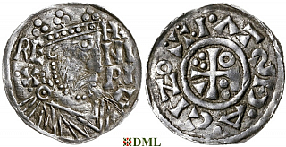 Денарий, Германия, Бавария, Heinrich II (1002-1024), м.д. Regensburg, монетарий IZO, Hahn 1976, 29c1
