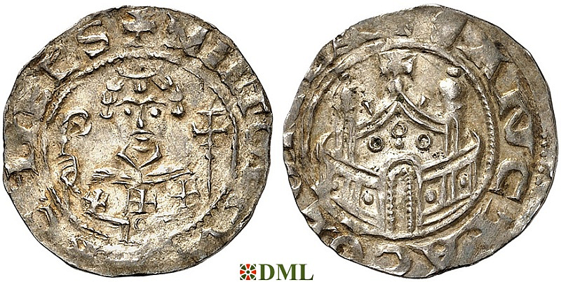 Денарий, Германия, Нижняя Лотарингия, Hildolf (1076-1079), м.д. Koln, Dbg. 