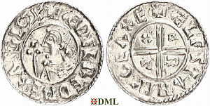 Денарий, Англия, Æthelred II (978-1016), м.д. Exeter, монетарий Æflstan, North 770