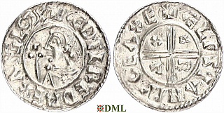 Денарий, Англия, Æthelred II (978-1016), м.д. Exeter, монетарий Æflstan, North 770