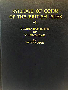 Smart V. Sylloge of Coins of the British Isles. Vol. 41: Cumulative Index of Volumes 21–40. Oxford: Oxford University Press and Spink & Son for the British Academy, 1992.
