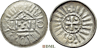 Денарий, Германия, Саксония, Anonymous bishop, Sachesnpfennig, Kilger 2000, KN 1