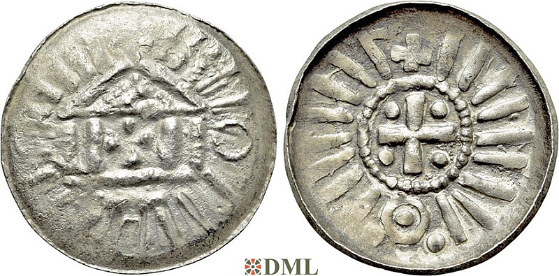 Денарий, Германия, Саксония, Anonymous bishop, Sachesnpfennig, Kilger 2000, KN 1