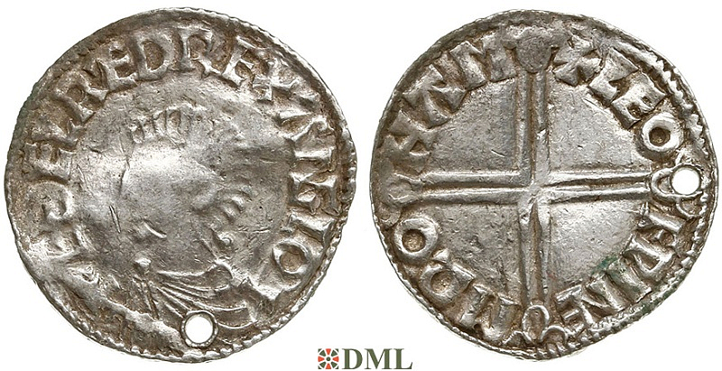 Денарий, Англия, Æthelred II (978-1016), м.д. Northampton, монетарий Leofwine, North 774
