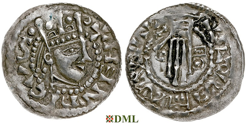 Денарий, Германия, Швабия, Heinrich II (1002-1024), м.д. Esslingen, Dbg. 951