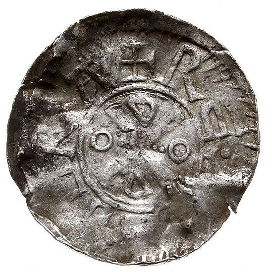 Денарий, Германия, Саксония, Otto III (983-1002), м.д. Goslar, Dbg. 1164
