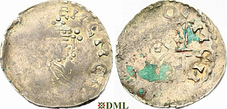 Денарий, Германия, Франкония, Heinrich II (1002-1024), м.д. Mainz, Dbg. 788