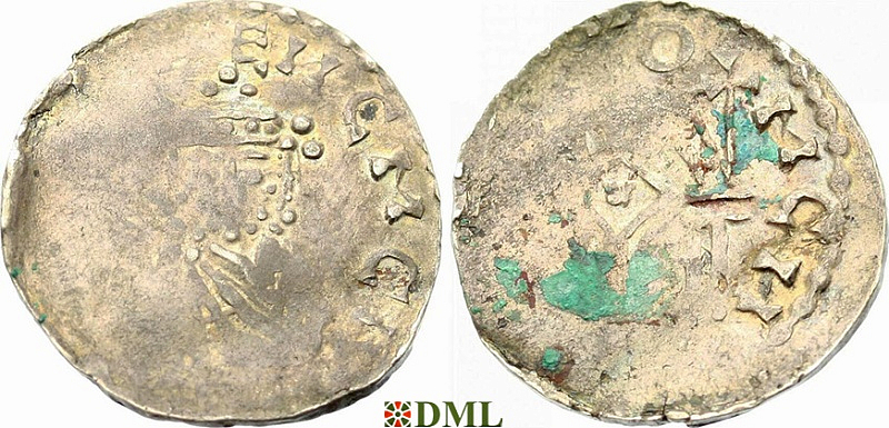Денарий, Германия, Франкония, Heinrich II (1002-1024), м.д. Mainz, Dbg. 788