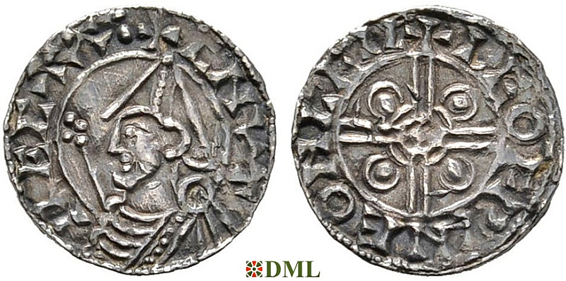 Денарий, Англия, Cnut (1016-1035), м.д. Lewes, монетарий Leofwine, North 787