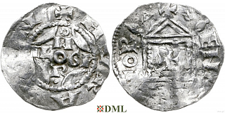Денарий, Германия, Верхняя Лотарингия, Pilgrim (1027-1036) и Konrad II (1027-1039), м.д. Andernach, Dbg. 451