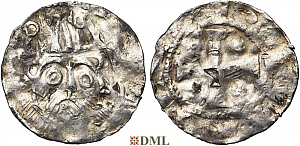 Денарий, Германия, Нижняя Лотарингия, Otto III (983-1002), м.д. Deventer, Ilisch 2000, 1.2