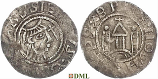 Денарий, Германия, Саксония, Burchard I (1036-1059), м.д. Halberstadt, Dbg. 628