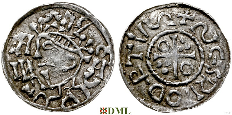 Денарий, Германия, Бавария, Heinrich II (1002-1024), м.д. Salzburg, Hahn 1976, 90С