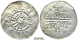 Денарий, Германия, Нижняя Лотарингия, Gf. Hermann (1020-1051), м.д. Emden, Dbg. 773