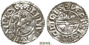 Денарий, Англия, Æthelred II (978-1016), м.д. Ipswich, монетарий Leofstan, North 770