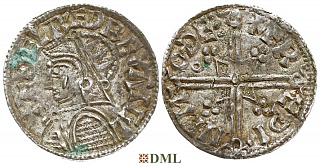 Денарий, Англия, Æthelred II (978-1016), м.д. Thetford, монетарий Erwine, North 775