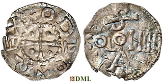Денарий, Германия, Нижняя Лотарингия, Otto III (983-1002), м.д. Koln, Dbg 335