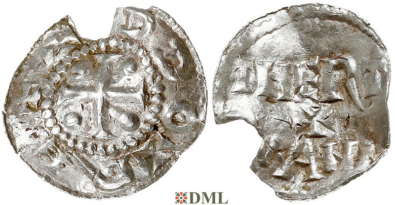 Денарий, Германия, Саксония, Otto III (983-1002), м.д. Dortmund, Dbg. 743