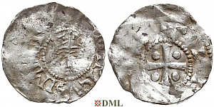 Денарий, Германия, Нижняя Лотарингия, Heinrich II (1002-1024), м.д. Tiel, Ilisch 2000, 3.3