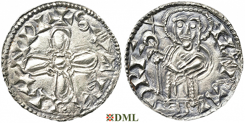 Денарий, Дания, Harald III Hen (1075-1080), м.д. Lund, Hbg. 1