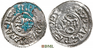 Денарий, Германия, Бавария, Dietmar II (1025-1041) и Adalbero (1012-1035), м.д. Salzburg, мон. CEZO, Hahn 1976, 105b1