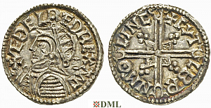 Денарий, Англия, Æthelred II (978-1016), м.д. Lincoln, монетарий ?, North 775