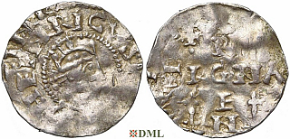 Денарий, Германия, Швабия, Heinrich II (1002-1024), м.д. Strassburg, Dbg. 918