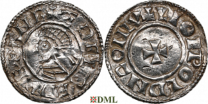 Денарий, Англия, Æthelred II (978-1016), м.д. London, монетарий Leofwold, North 777