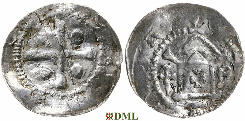 Денарий, Германия, Саксония, Anonymous bishop, м.д. Erfurt, Dbg.