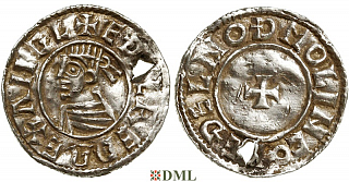 Денарий, Англия, Æthelred II (978-1016), м.д. Lincoln, монетарий Aethelnoth, North 777
