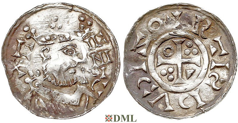 Денарий, Германия, Бавария, K. Heinrich II (1014-1024), м.д. Regensburg, Hahn 1976, 29c2