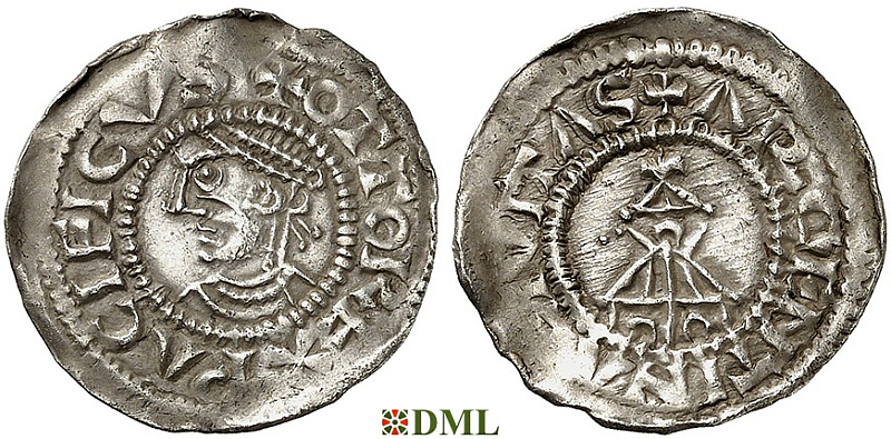 Денарий, Германия, Швабия, Otto I (936-973), м.д. Strassburg, Dbg. 906