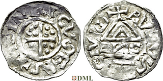 Денарий, Германия, Швабия, Heinrich I (973-982), м.д. Augsburg, монетарий ENCI, Hahn 1976, 134a2