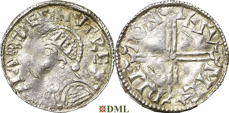 Денарий, Дания, Hardeknut (1035-1042), м.д. Lund, Hbg. 28