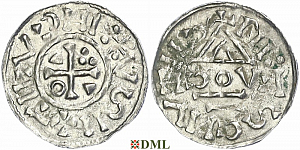 Денарий, Германия, Бавария, Heinrich II (1002-1024), м.д. Regensburg, монетарий HƆOV, Hahn 1976, 27i1