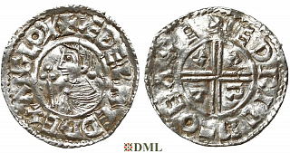 Денарий, Англия, Æthelred II (978-1016), м.д. Exeter, монетарий Edric, North 770
