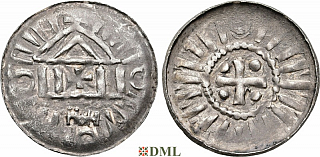 Денарий, Германия, Саксония, Anonymous bishop, м.д. Sachesnpfennig, Kilger 2000, KN 1