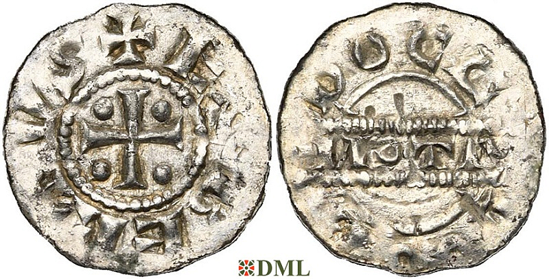 Денарий, Германия, Нижняя Лотарингия, Egbert I (1038-1050) м.д. Dokkum, Ilisch 2000, 21.16