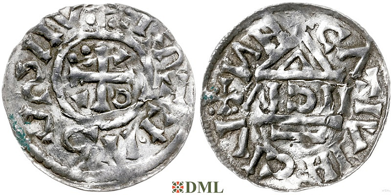 Денарий, Германия, Бавария, Heinrich II (1002-1024), м.д. Nabburg, монетарий IICIV, Hahn 1976, 74a1
