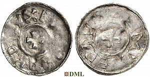 Денарий, Германия, Саксония, Bernard I (973-1011), м.д. Luneburg, Dbg. 587