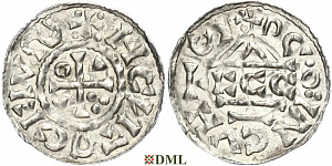 Денарий, Германия, Бавария, Heinrich II (1002-1024), м.д. Regensburg, монетарий ECCO, Hahn 1976, 27c1