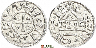 Денарий, Германия, Бавария, Heinrich II (1002-1024), м.д. Regensburg, монетарий ENCO, Hahn 1976, 27d8