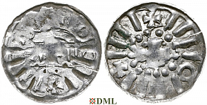 Денарий, Германия, Саксония, Anonymous bishop, Sachesnpfennig, Kilger 2000, KN 3