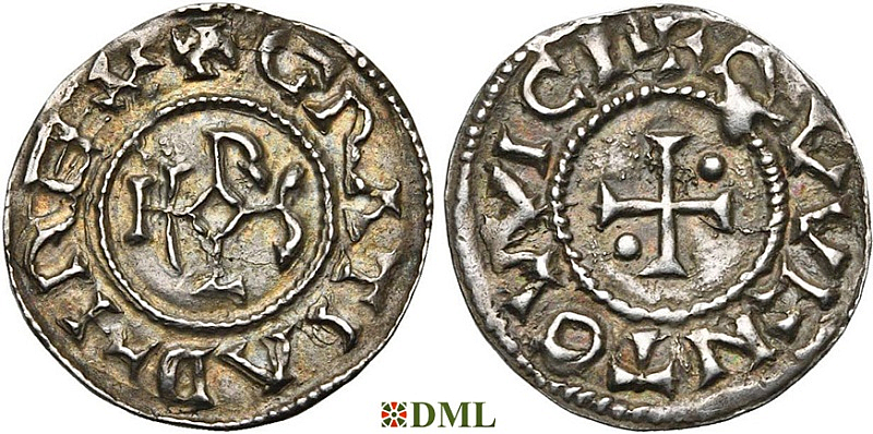 Денье, Каролинги, Charles le Chauve (840-877), м.д. Quentovic, Depeyrot 811