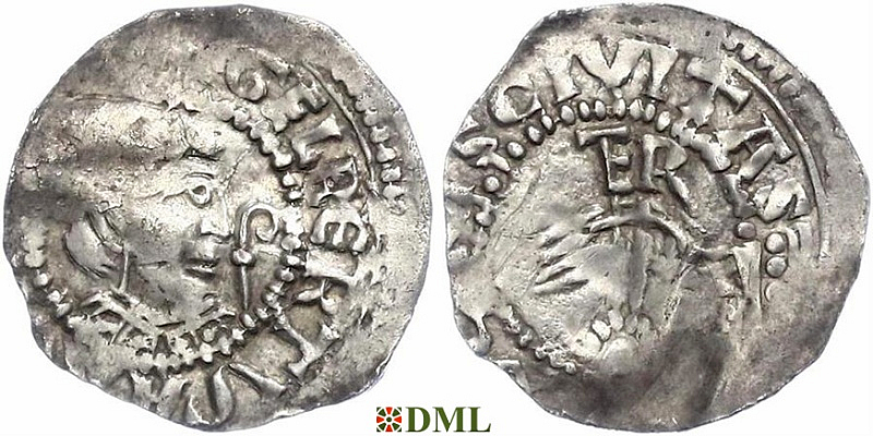 Денарий, Германия, Верхняя Лотарингия, Egilbert (1079-1101), м.д. Trier, Dbg. 480