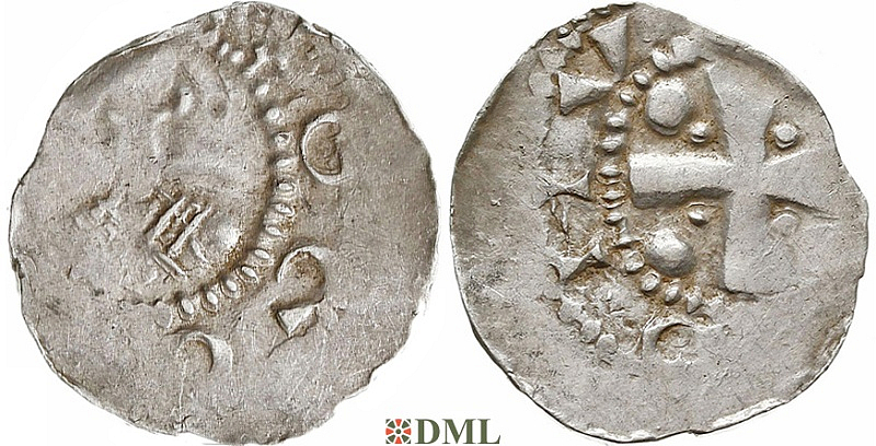 Денарий, Германия, Франкония, EB. Willigis (975-1011), м.д. Mainz, Dbg. 802