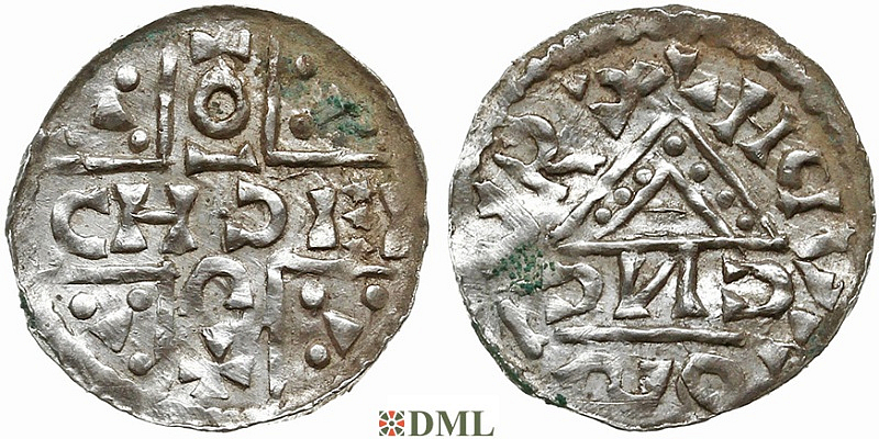 Денарий, Германия, Бавария, Heinrich V (1018-1023), м.д. Salzburg, монетарий CИC, Hahn 1976, 99c3 var