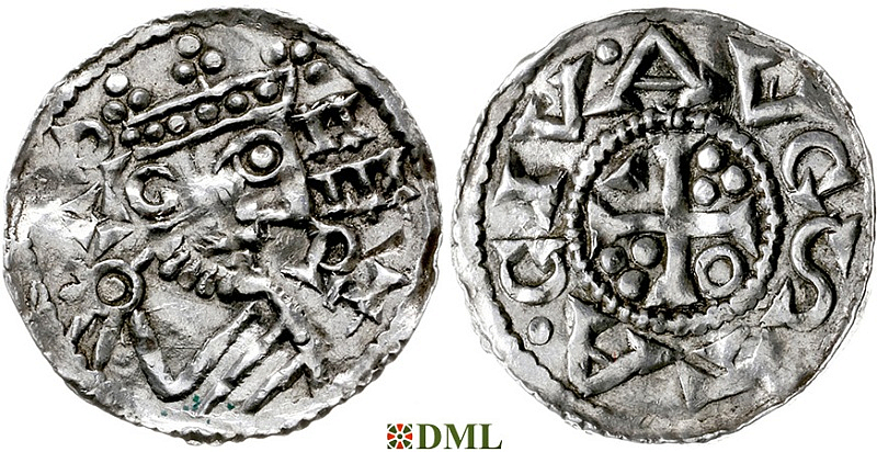 Денарий, Германия, Швабия, Heinrich II (1002-1024), м.д. Augsburg, Hahn 1976, 145.22