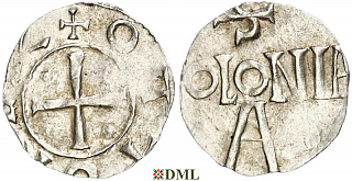 Денарий, Германия, Нижняя Лотарингия, Otto III (983-1002), м.д. Koln, Dbg. 331
