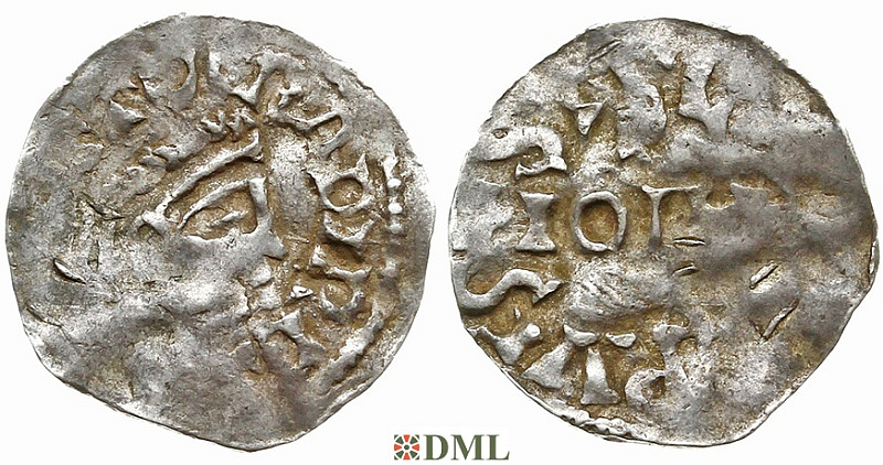 Денарий, Германия, Нижняя Лотарингия, Otto III (983-1002), м.д. Huy, Ilisch 2014, 33.7